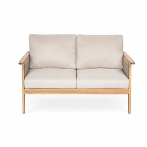 Outdoor 4pc Acacia Wood and Rope Sectional Patio Sofa Set