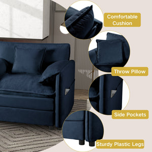 Oversized Deep Seat Sectional Sofa Modern Chenille Cloud Couch Large 3 Seater Modular Sofa with 3 Pillows