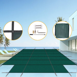 16 x 32 Ft High Strength Pool Safety Cover for Inground Pools