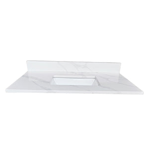 37-inch Quartz Bathroom Vanity Top with Undermount Single Bowl
