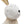White Magnesium Rabbit Figurine with Gold Iron Ears