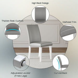 Upholstered Dining Chair With High Back Design (Set of 2)