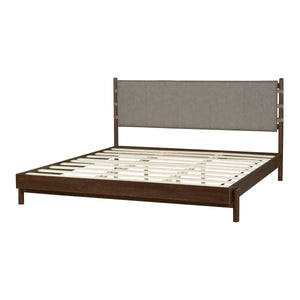 Premium Rubber Wood Platform Bed Frame, King Size with Headboard