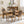 French Style Solid Wood Frame Antique Painting, Hand-Pulled Buckle Decoration Artificial Dining Chair With Nailhead Trim, Wood Legs