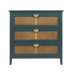 3 Drawer Cabinet, Natural Rattan, American Furniture
