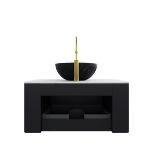 DINA 30" Bathroom Vanity & Sink with Floating Curved Edges