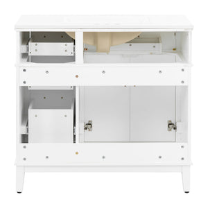 Bathroom Vanity With Sink, Soft Close Doors, 4 Storage Drawers