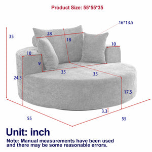 Swivel Chair With Rotating Base For Living Room