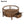 Solid Wood Round Glass Top Coffee Table with Storage Drawer