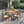 Outdoor 7 Pieces Rustic Patio Acacia Expandable Dining Set with Cushions