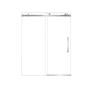 Frameless Single Sliding Shower Door & Handle And Square Tube Track
