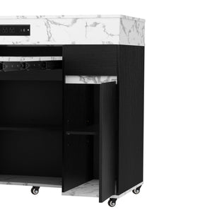 Extendable Dining Table With Folding Top, Rolling Kitchen Island With Drawers And Power Outlet