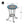Patio Side Table with Shelf, Blue and Black