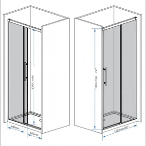 Frameless Single Sliding Shower Door With Handle