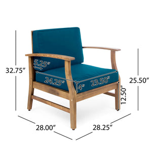 Perla Contemporary Club Chair with Water Resistant Cushion