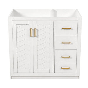 Retro Style Bathroom Vanity, 3 Drawers & Soft Closing Doors