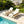 White Iron & Teak Finish Chaise Lounge Set