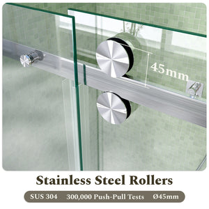 56-60"W x 60"H Frameless Sliding Tub Shower Door Enclosure