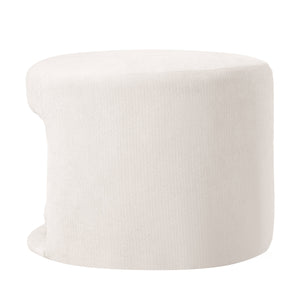 Beige Pet-Friendly Ottoman with Removable Pet Cushion and Hidden Nook