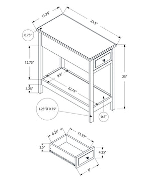 2 Tier End Table with Storage Drawer - Walnut