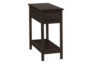2 Tier End Table with Storage Drawer - Walnut