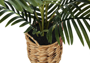 24" Artificial Palm Plant with Real-Touch Leaves - Green