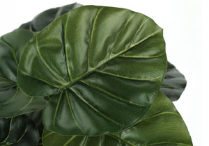 24" Tall Artificial Alocasia Plant with Real Touch Leaves - Black Pot