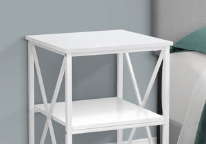 3 Tier Accent Table with Marble Look Top - White, Light Brown, Gray, Black