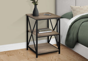 3 Tier Accent Table with Marble Look Top - White, Light Brown, Gray, Black
