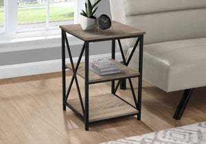 3 Tier Accent Table with Marble Look Top - White, Light Brown, Gray, Black