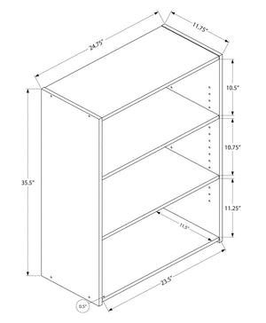 4-Tier Wood Bookshelf with Adjustable Shelves - Dark Gray