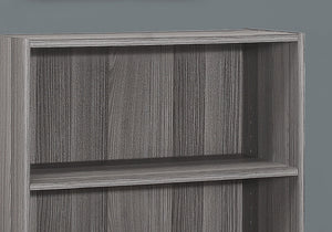 4-Tier Wood Bookshelf with Adjustable Shelves - Dark Gray