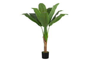43" Tall Artificial Banana Tree with Real Touch Leaves – Green & Black