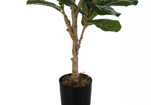 47" Tall Artificial Fiddle Tree with Realistic Leaves - Black Pot
