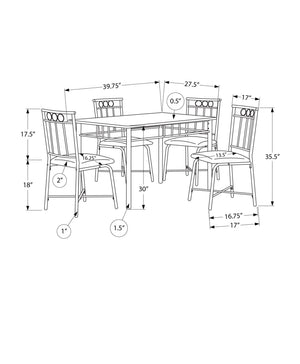 5 Pieces Small Rectangular Dining Table Set