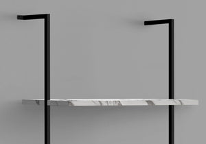 5-Tier Ladder Bookshelf with Marble Look Surface - White or Black