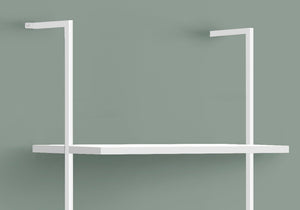 5-Tier Ladder Etagere Bookcase with Marble-Look Shelves - Black or White