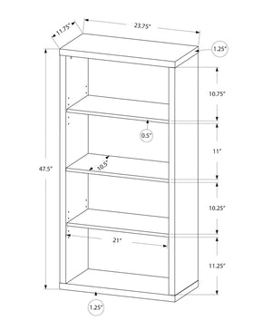 5 Tier Modern Bookcase with Adjustable Shelves - Multiple Colors