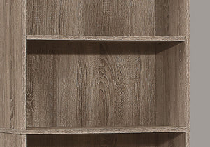 6-Tier Transitional Bookshelf with Adjustable Shelves - White, Dark Gray, Light Brown, Dark Brown