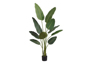 60" Tall Artificial Bird Of Paradise Tree with Lifelike Foliage - Black/Green