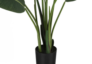 60" Tall Artificial Bird Of Paradise Tree with Lifelike Foliage - Black/Green
