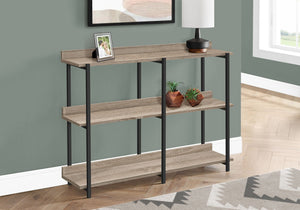 Accent Console Table for Entryway with Symmetrical Shelves - Black or Light Brown