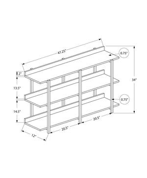 Accent Console Table with 3-Tier Design - Light Brown, White, Black, or Dark Brown