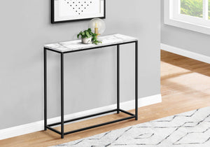 Accent Console Table with Marble-Look Top - White, Light Brown, Black