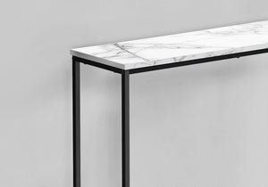 Accent Console Table with Marble-Look Top - White, Light Brown, Black