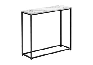 Accent Console Table with Marble-Look Top - White, Light Brown, Black
