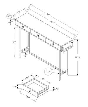 Accent Console Table with Storage Drawers - Dark Gray or White