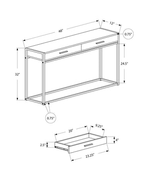 Accent Console Table with Storage Drawers - Wood & Metal