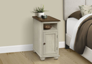 Accent End Table with Storage - Traditional Style, White