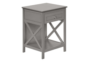 Accent End Table with Storage Drawer - Transitional Style - Black, White, or Dark Gray